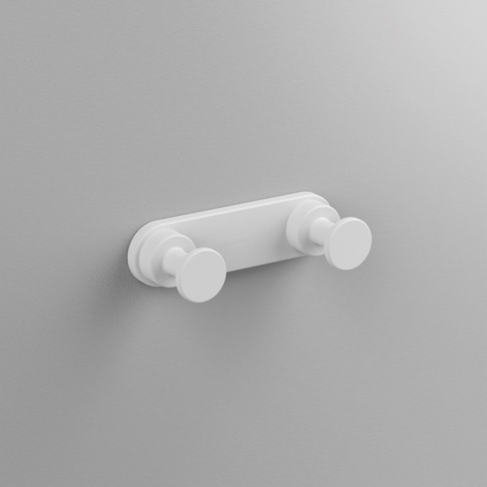Close up product image of the Origins Living Tecno Project White Double Hook